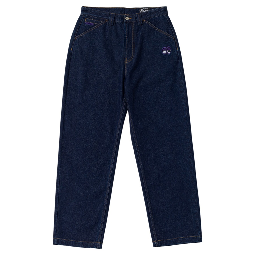 KROOKED EYES DENIM TWILL DARK RINSE PANTS 36