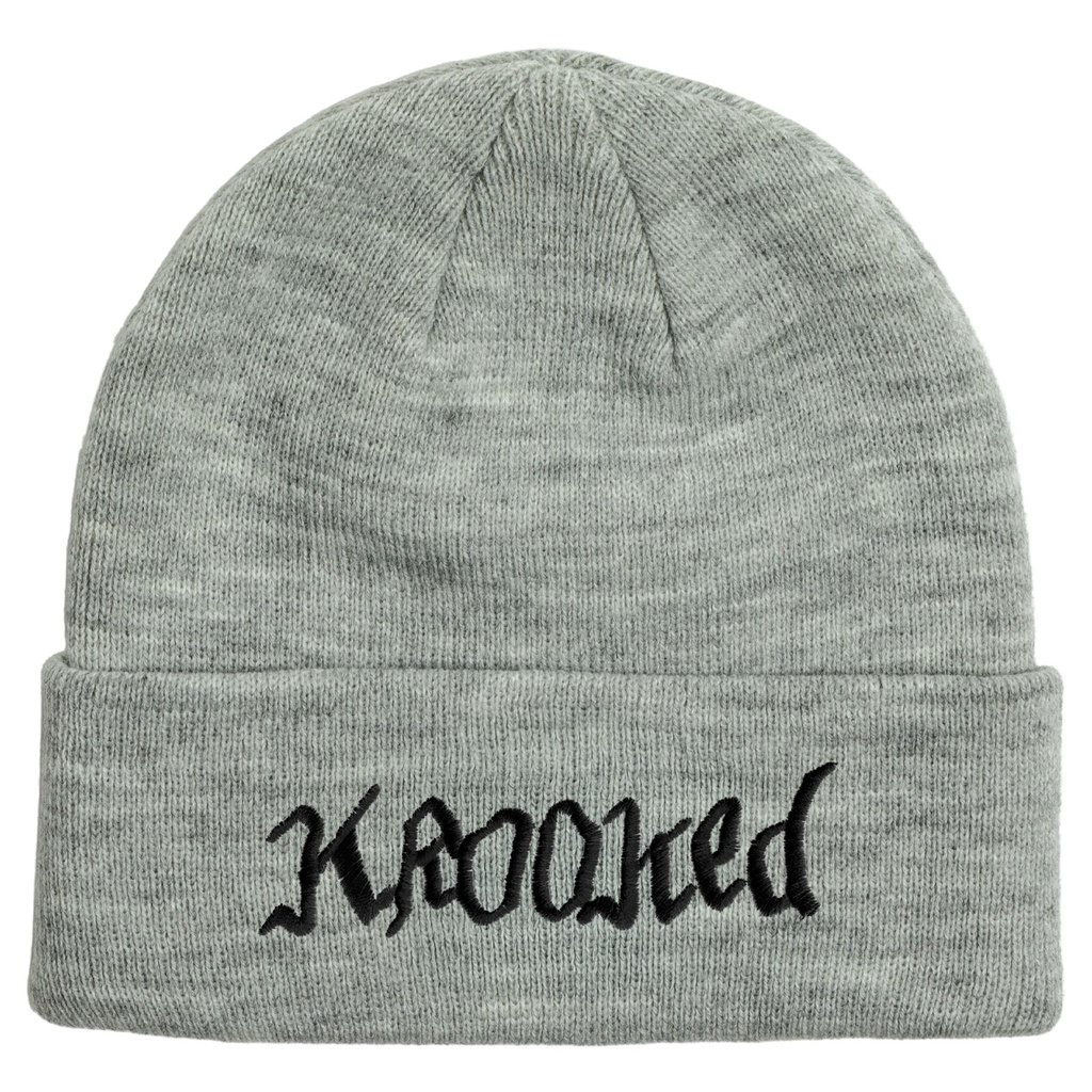 KROOKED DOUBLE OK SCRIPT CUFF BEANIE GREY