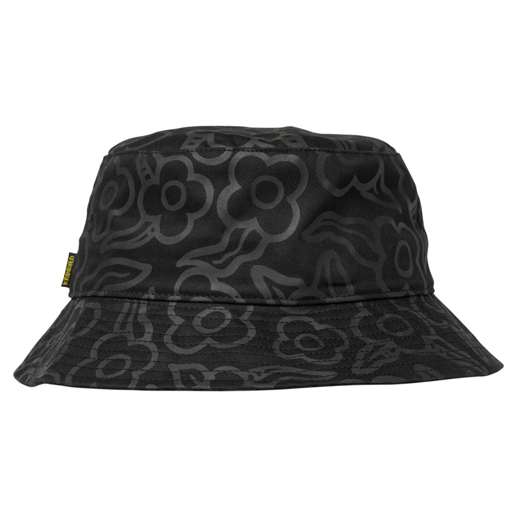 KROOKED FLOWERS BUCKET HAT BLACK