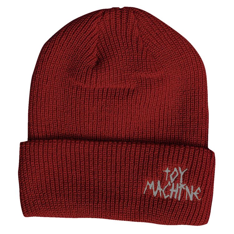 TOY MACHINE TAPE LOGO BEANIE MAROON