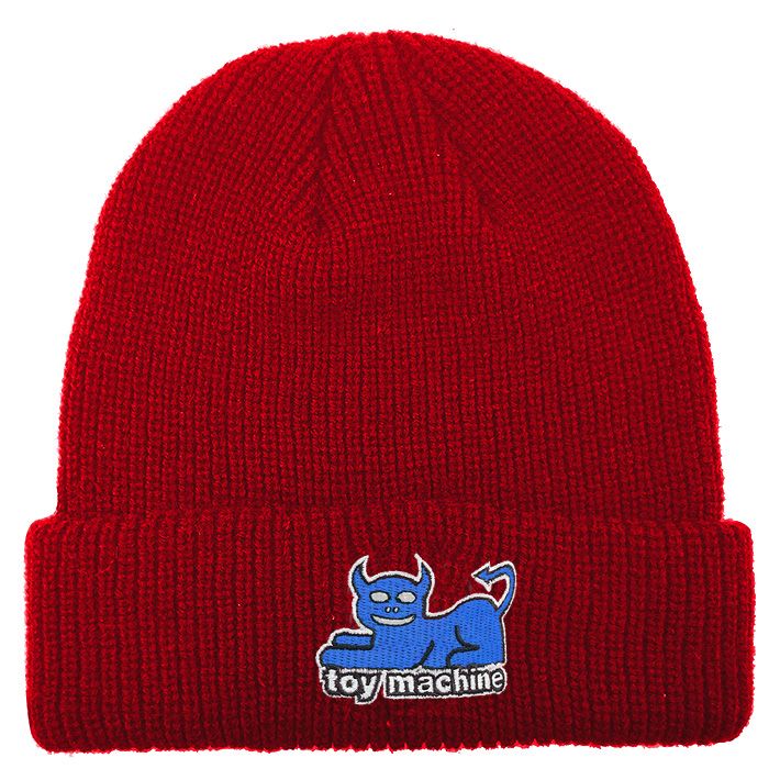TOY MACHINE DEVIL CAT DOCK BEANIE RED