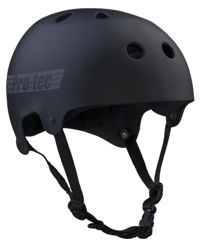 PRO TEC OLD SCHOOL BUCKY SKATE HELMET MATTE BLACK REFLECTIVE S