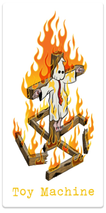 TOY MACHINE CHARRED CROSS STICKER