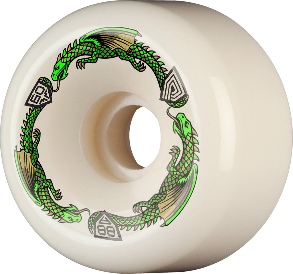 POWELL DRAGON FORMULA GREEN BOMBER 60MM x 40MM 88A (Set of 4)