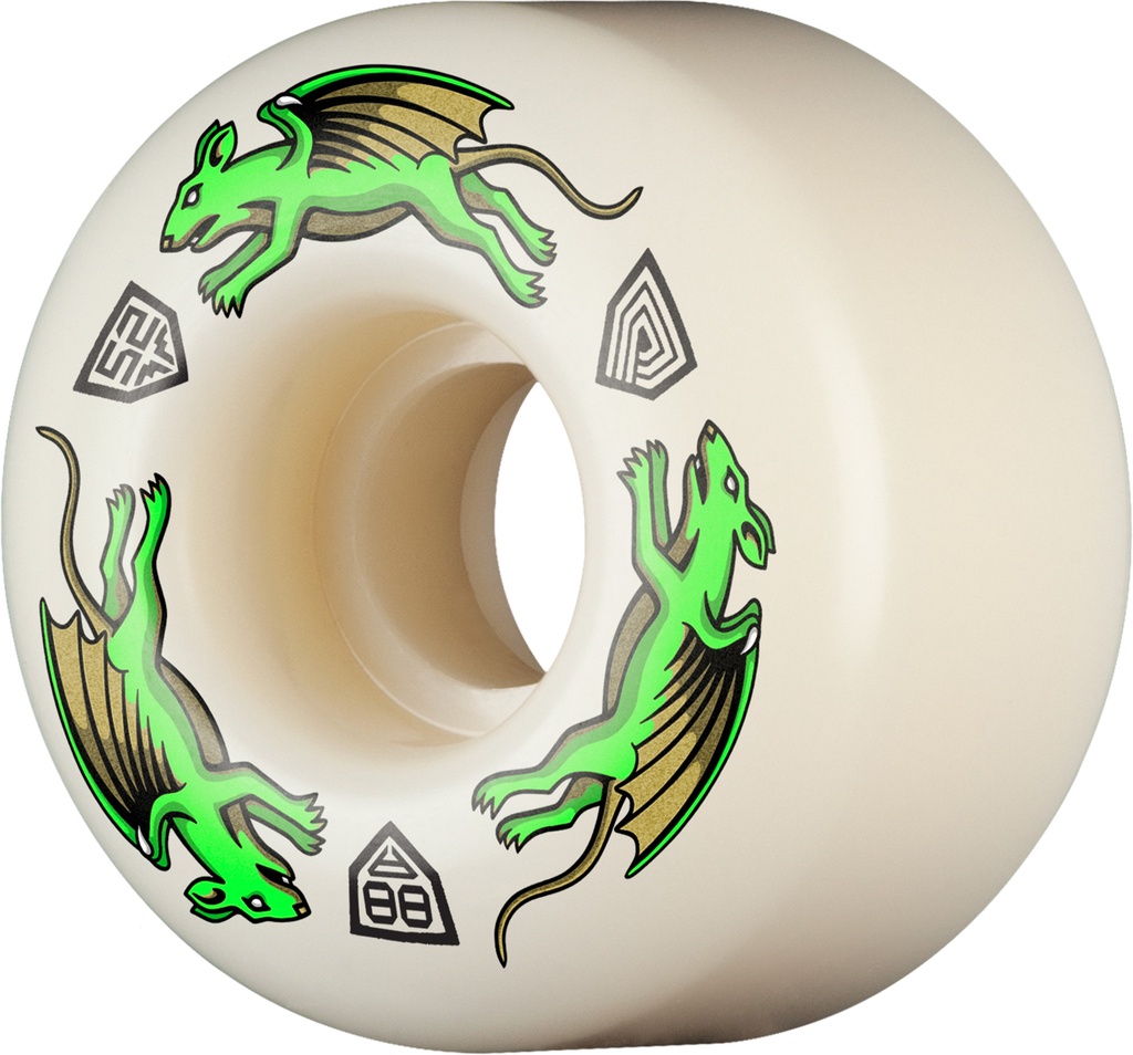 POWELL DRAGON FORMULA GREEN NANO RATS AV4 52MM X 34MM 88A (Set of 4)