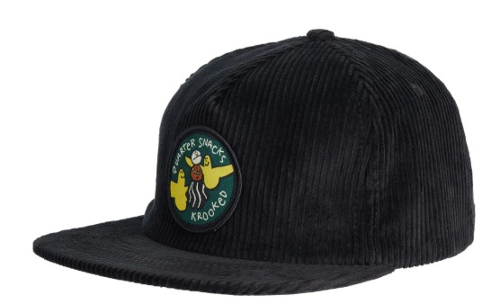 KROOKED X QUARTERSNACKS SNACKBIRD SNAPBACK HAT BLACK