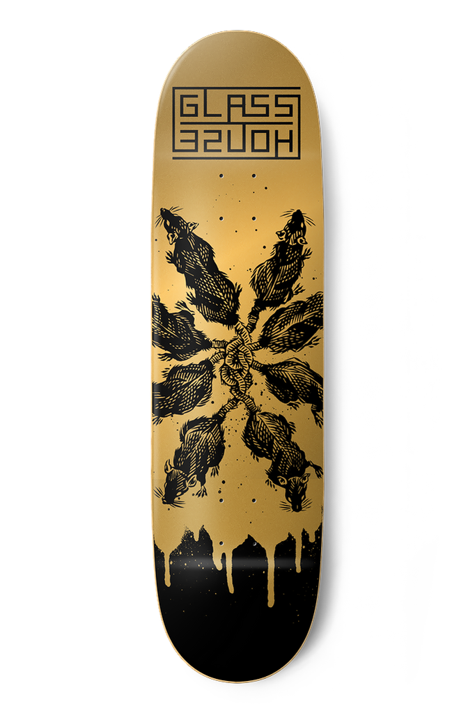 GLASS HOUSE TEAM HOUSE RATS GOLD/BLACK DECK 8.5