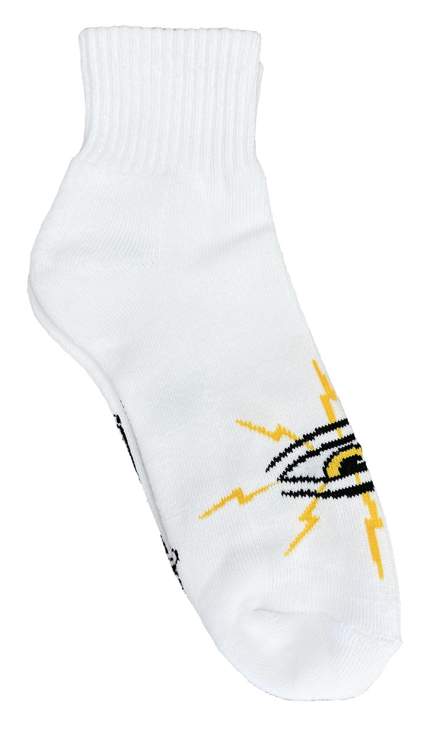 TOY MACHINE LIGHTNING EYE SHORT SOCKS WHITE