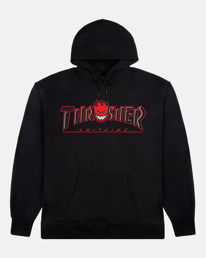 THRASHER X SPITFIRE BIGHEAD OUTLINE BLACK HD/SWT M