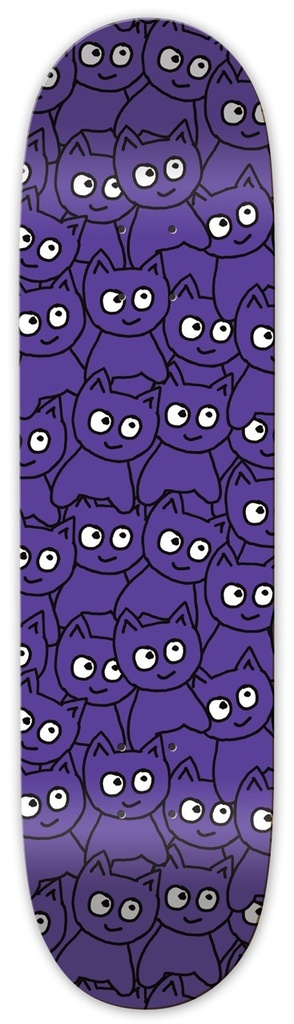 MEOW TEAM STICKER PILE PURPLE MINI DECK 7.00 X 28.25