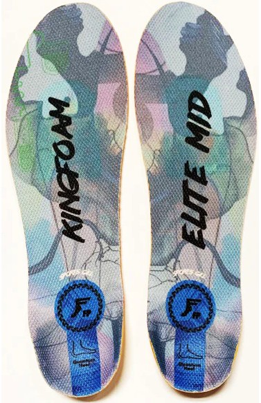 FOOTPRINT KINGFOAM ELITE QUANTUM HEEL ACTION SPORTS GEL IMPACT GREY CAMO/BLACK MID 5MM TOE/7MM HEEL INSOLES SMALL (3-8)