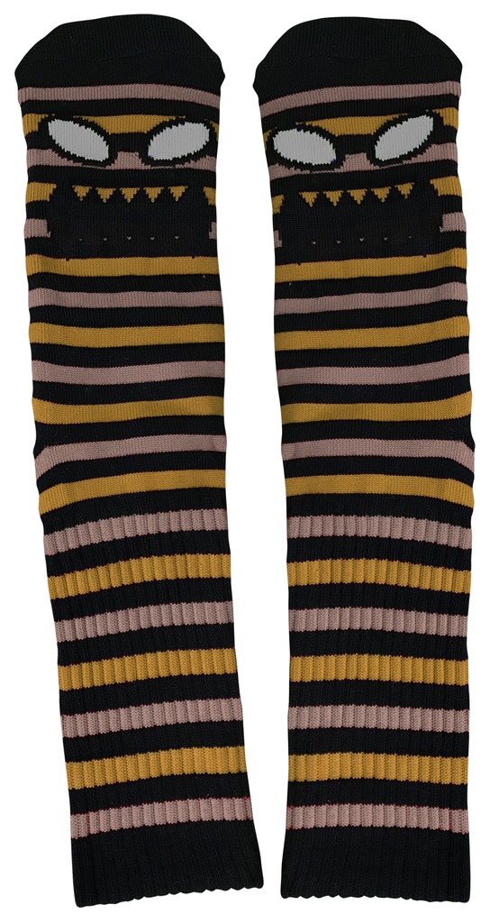 TOY MACHINE MONSTER FACE MINI STRIPES SOCKS BLACK