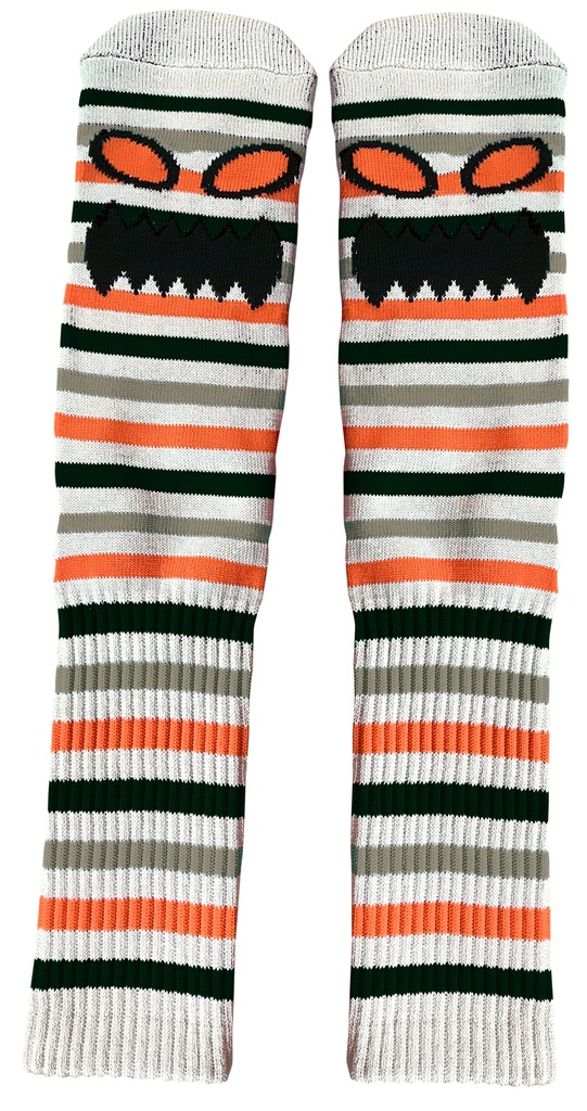 TOY MACHINE MONSTER FACE MINI STRIPES SOCKS GREY