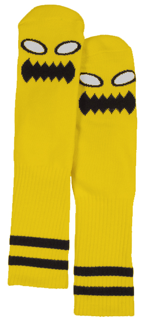 TOY MACHINE MONSTER FACE SOCKS YELLOW