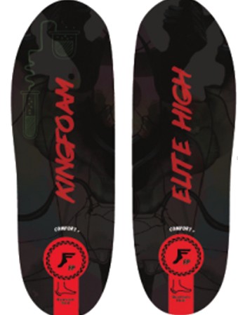 FOOTPRINT KINGFOAM ELITE QUANTUM HEEL ACTION SPORTS GEL IMPACT SPORTS RED HIGH 5MM TOE/10MM HEEL INSOLES SMALL (3-8)