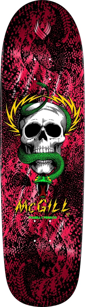 POWELL MCGILL SKULL & SNAKE RED FOIL SHAPED FLIGHT DECK 8.97