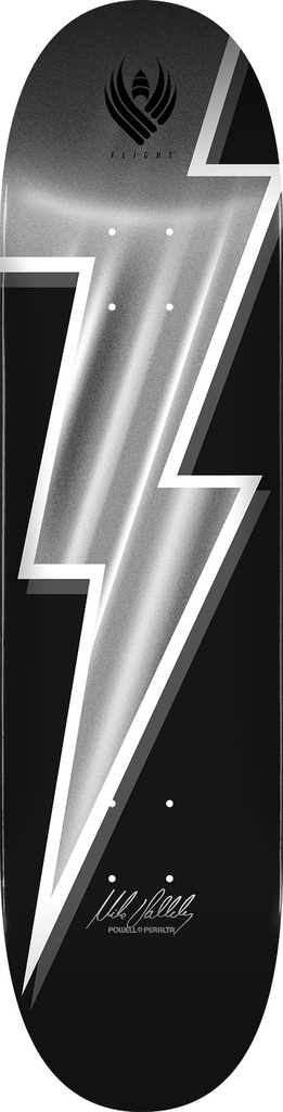 POWELL MIKE VALLELY LIGHTNING BOLT SILVER FOIL FLIGHT DECK 8.75