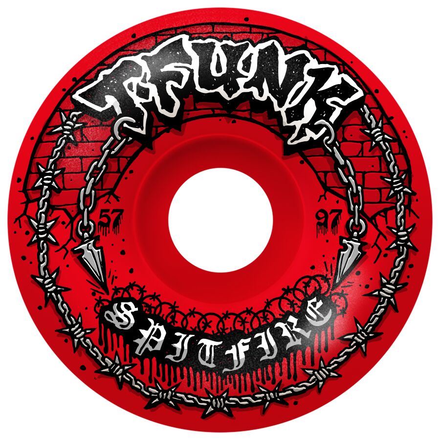 SPITFIRE FORMULA FOUR T-FUNK RAW RED RADIAL FULL 57MM 97D (Set of 4)