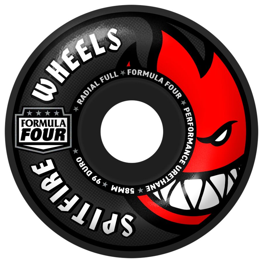SPITFIRE FORMULA FOUR RADIAL FULL BLACK 58MM 99D (Set of 4)