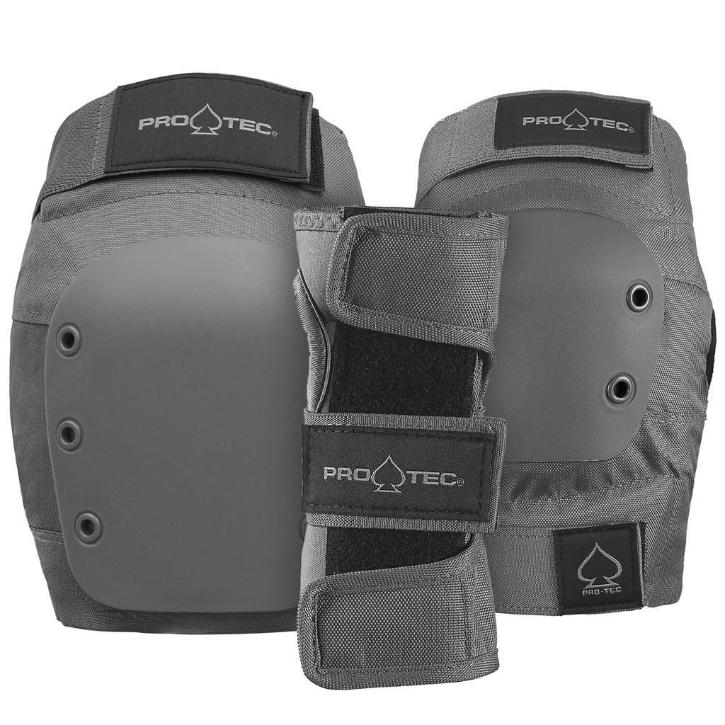 PRO TEC STREET ADULT 3 PACK PAD SET GREY XL