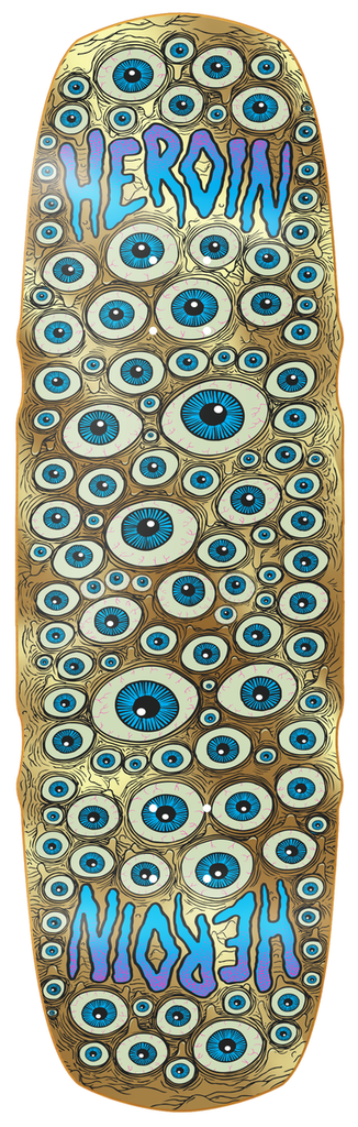 HEROIN TEAM SEEING DOUBLE MUTATED GOLD SHAPED DECK 9.5