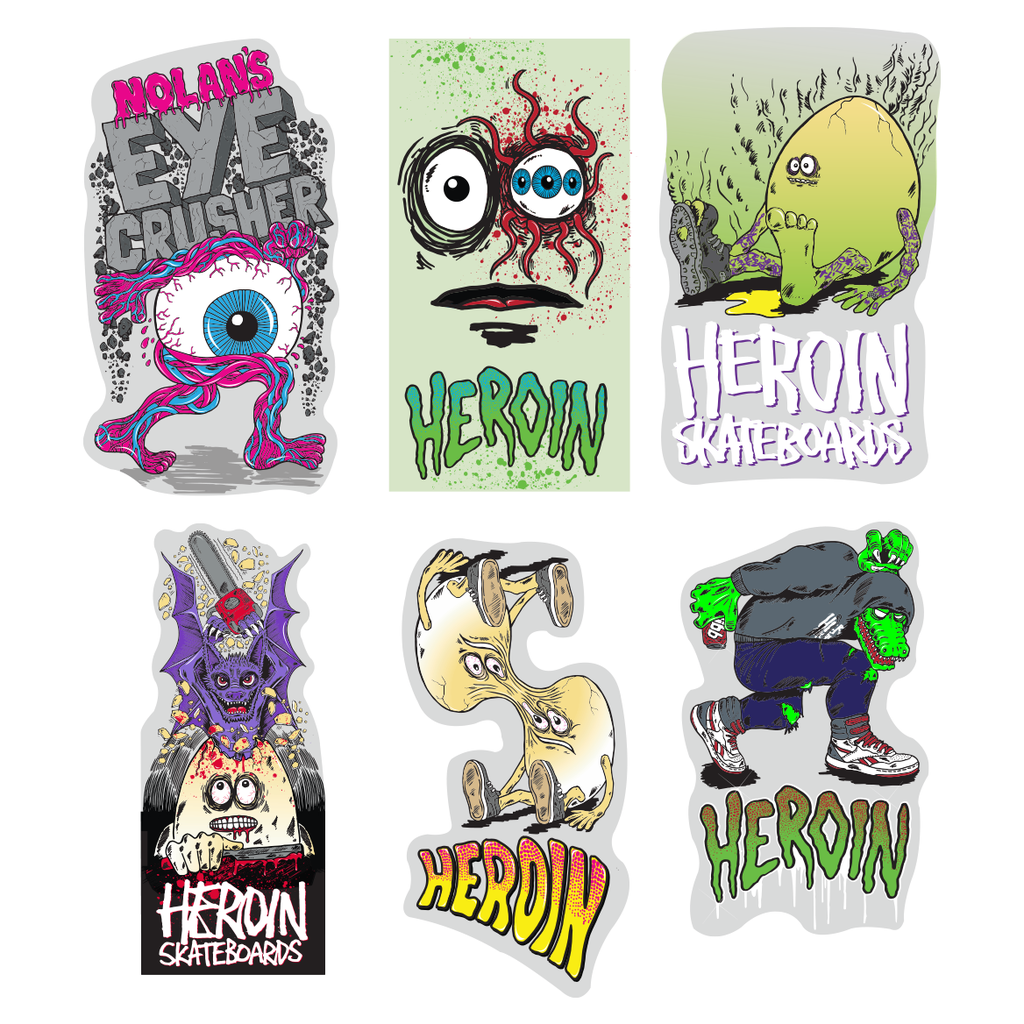 HEROIN EYE CRUSHER ASSORTED 12CT STICKER PACK