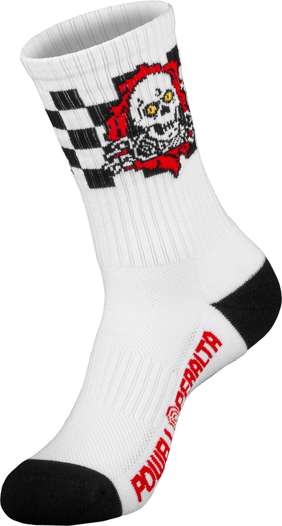 POWELL RIPPER CHECKER STRIPES RED/BLACK WHITE SOCKS
