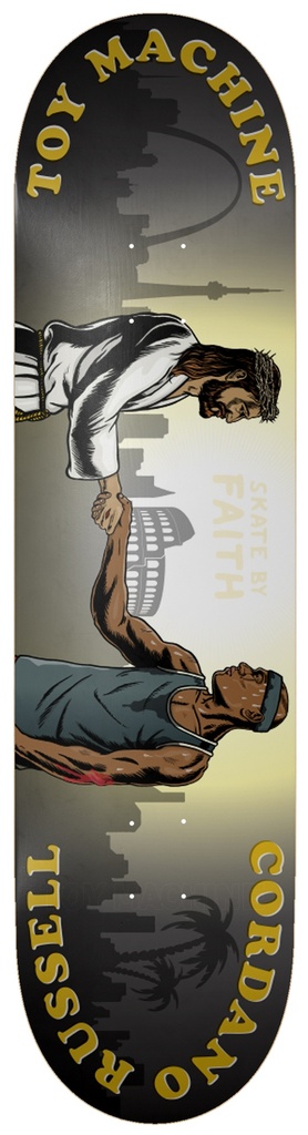 TOY MACHINE CORDANO RUSSELL SKATE BY FAITH DECK 8.50