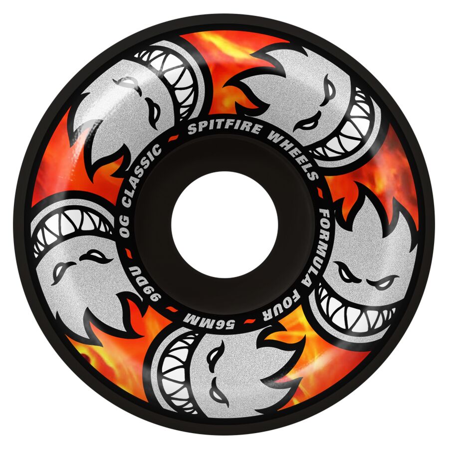 SPITFIRE FORMULA FOUR MULTIBALL BLACK OG CLASSIC 56MM 99D (Set of 4)