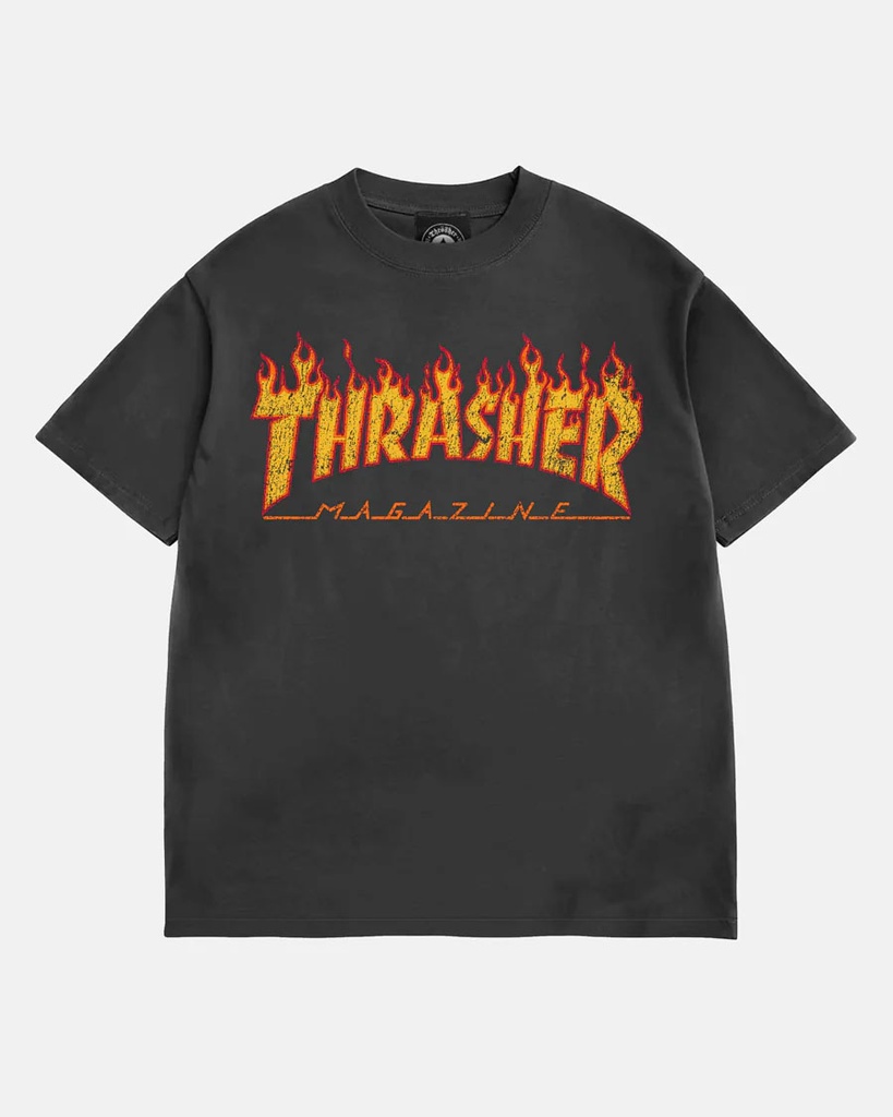 THRASHER FLAME VINTAGE BLACK SS M