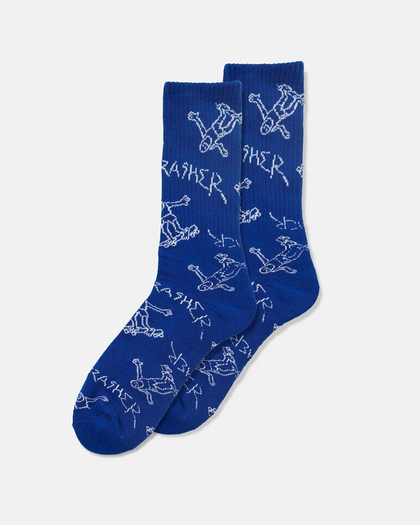 THRASHER GONZ LOGO SOCKS BLUE/WHITE
