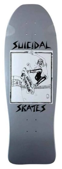 DOGTOWN X SUICIDAL SKATES POOL SKATER GREY/BLUE PEARL FLECK 80'S REISSUE SHAPED DECK 10.12 X 30.32