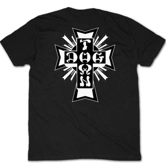 DOGTOWN CROSS LOGO BLACK/WHITE SS L