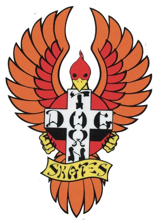 DOGTOWN BIG FOOT ORANGE 4" STICKER
