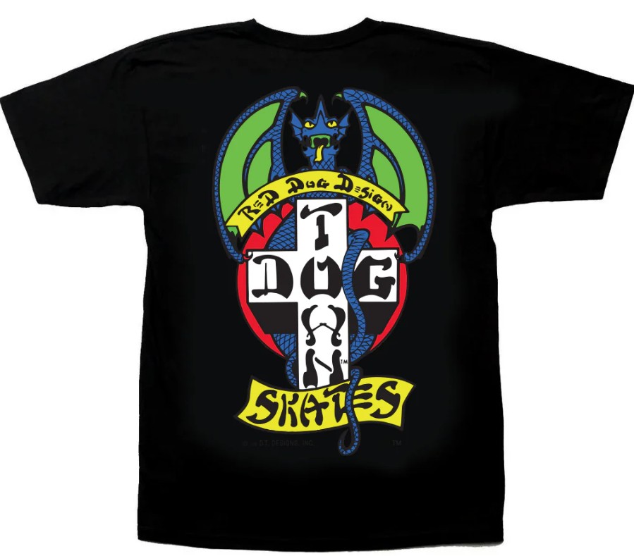 DOGTOWN OG RED DOG BLUE/GREEN WINGS BLACK SS XL