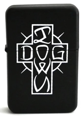 DOGTOWN ESE CROSS FLIP TOP METAL LIGHTER BLACK/WHITE