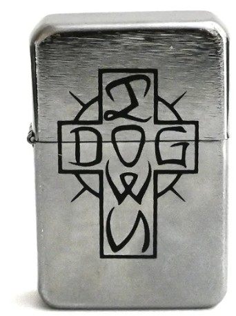 DOGTOWN ESE CROSS FLIP TOP METAL LIGHTER SILVER/BLACK