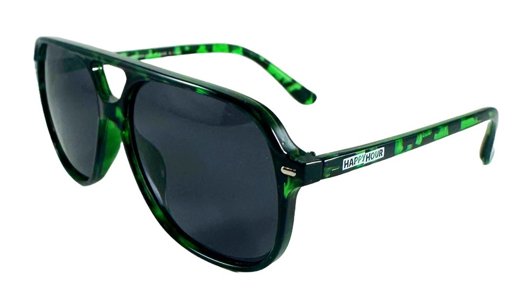 HAPPY HOUR THE DUKE GLOSS GREEN TORTOISE POLARIZED SUNGLASSES