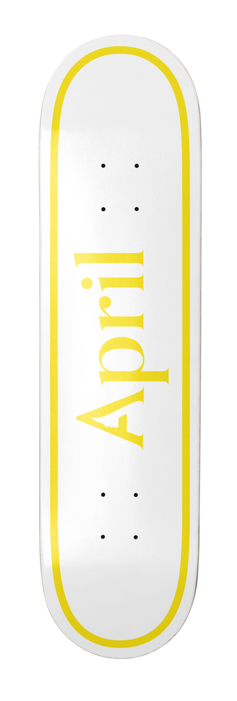 APRIL TEAM OG LOGO YELLOW/WHITE TWIN TAIL DECK 8.00