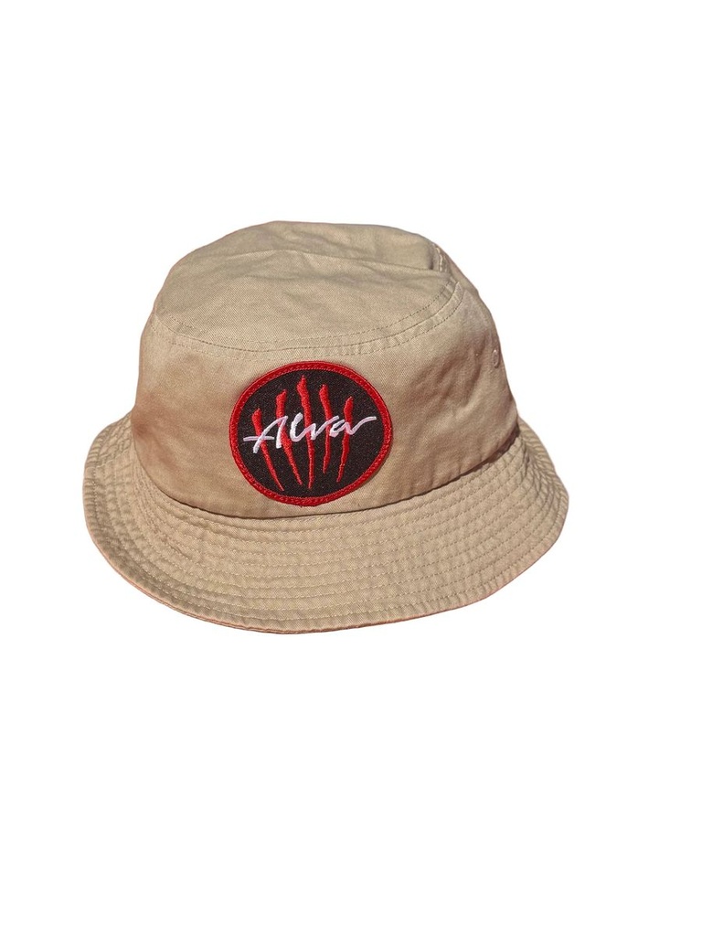 ALVA SCRATCH PATCH BUCKET HAT KHAKI
