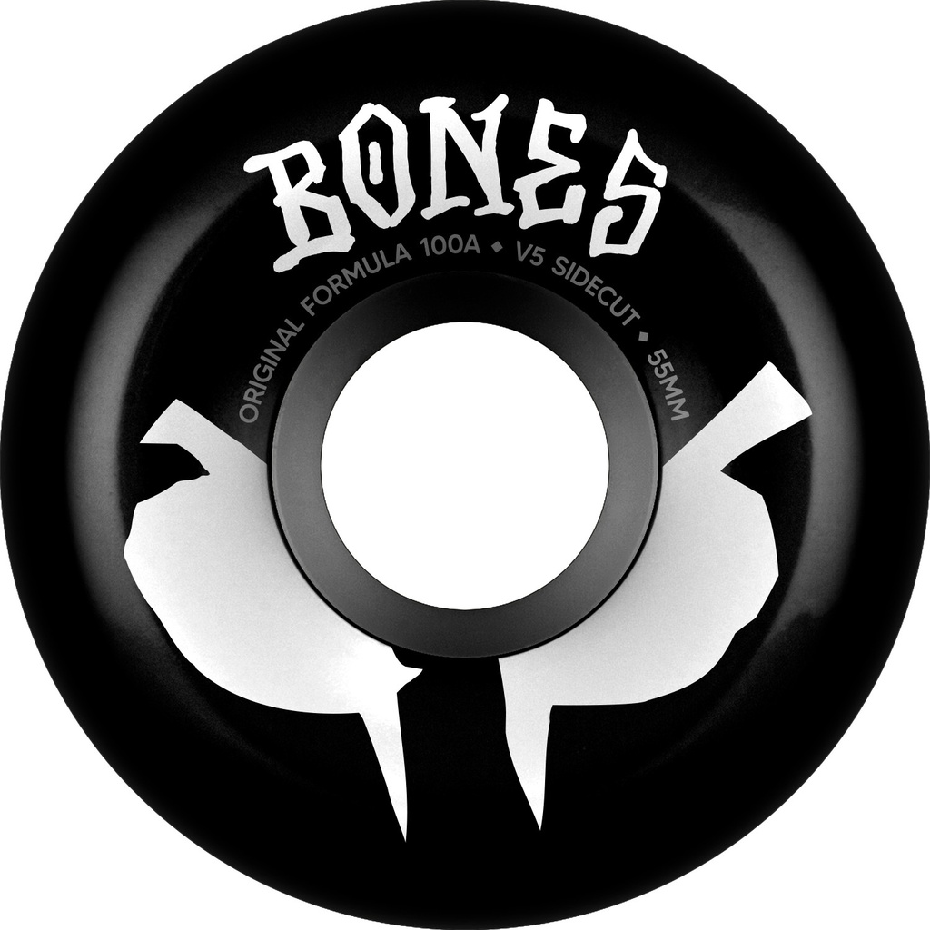 BONES 100S OG FORMULA SIDECUTS V5 55MM 100A BLACK (Set of 4)