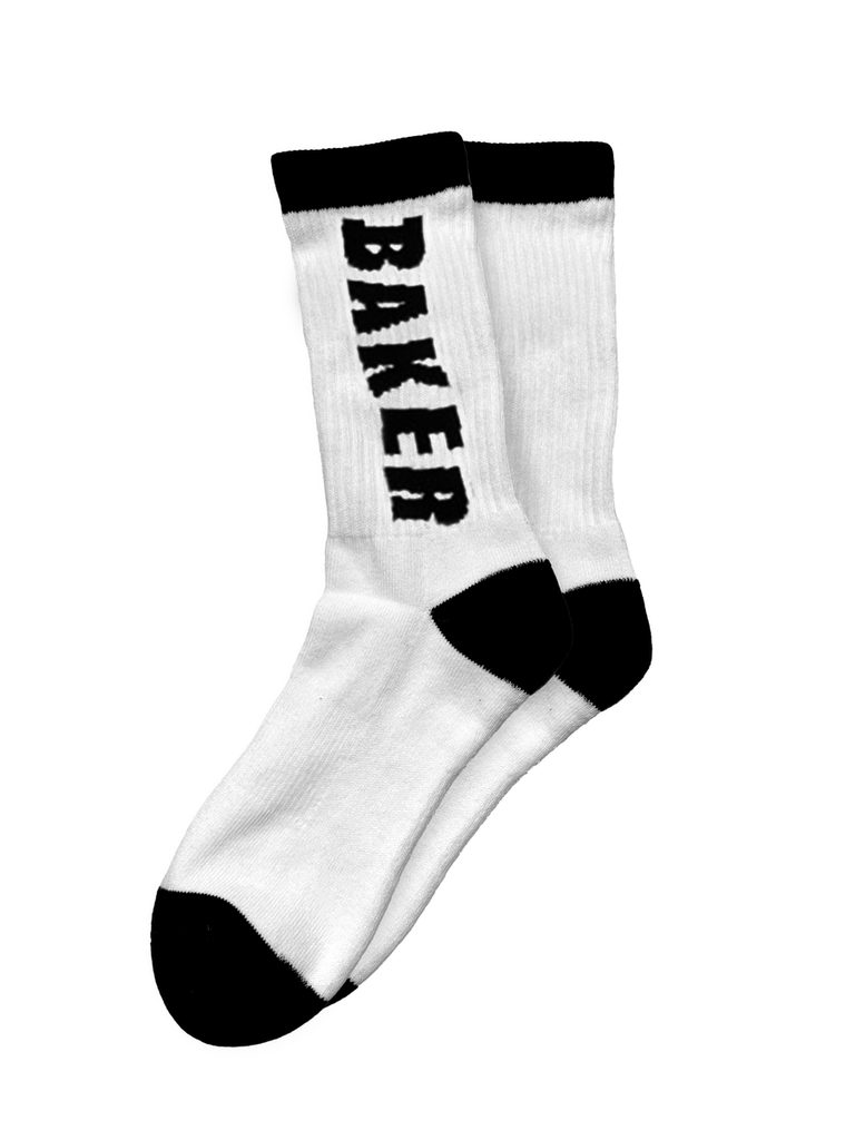 BAKER BLACK LETTERS SOCKS WHITE