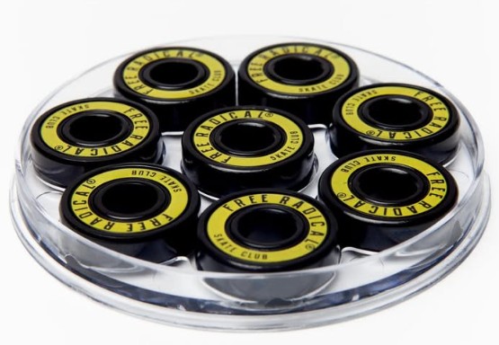 FREE RADICAL ABEC 5 YELLOW BEARINGS SINGLE SET