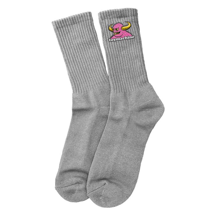 TOY MACHINE BRAIN MONSTER SOCKS GREY