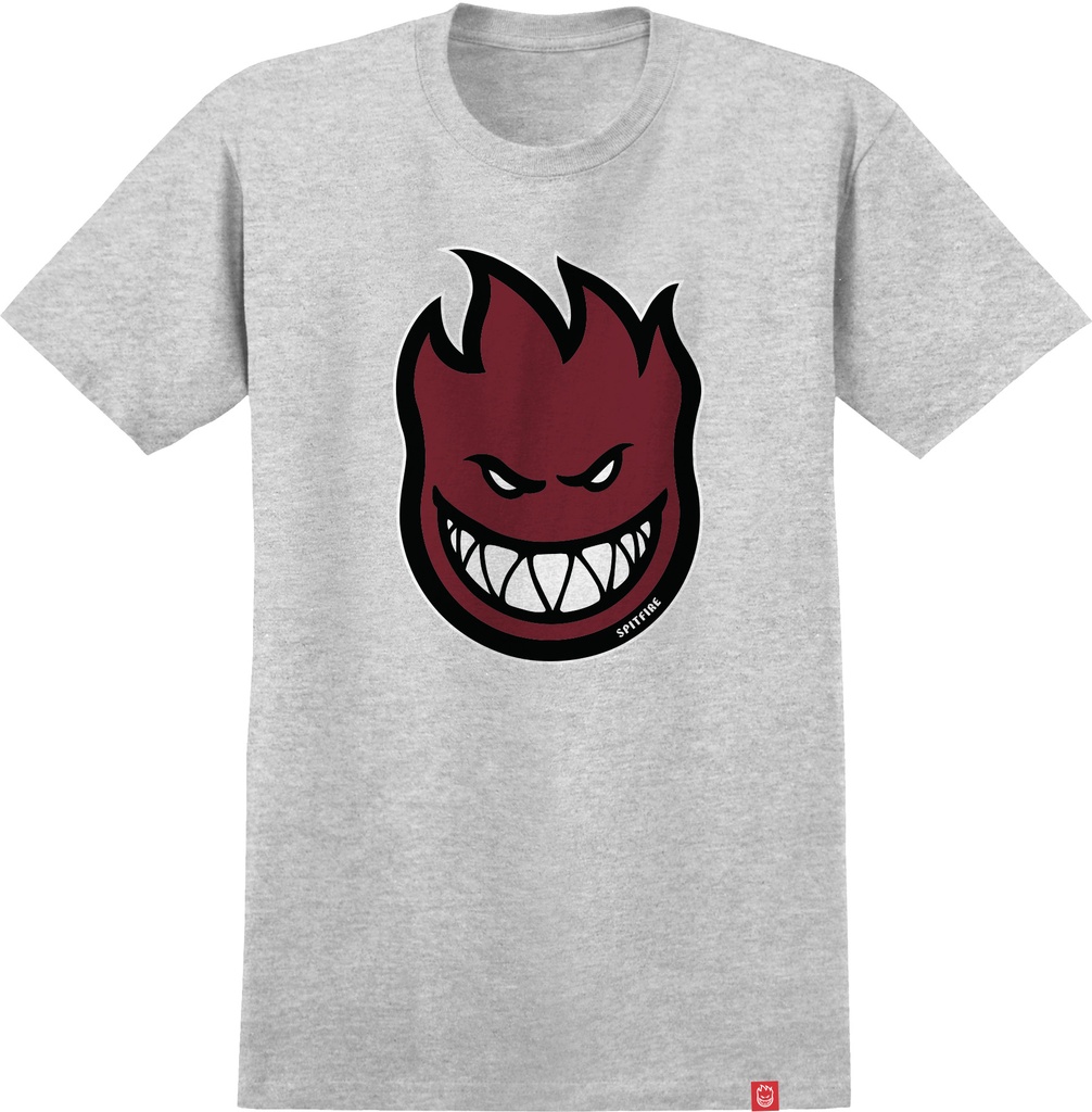 SPITFIRE BIGHEAD FILL HEATHER GREY/DARK RED SS XXL