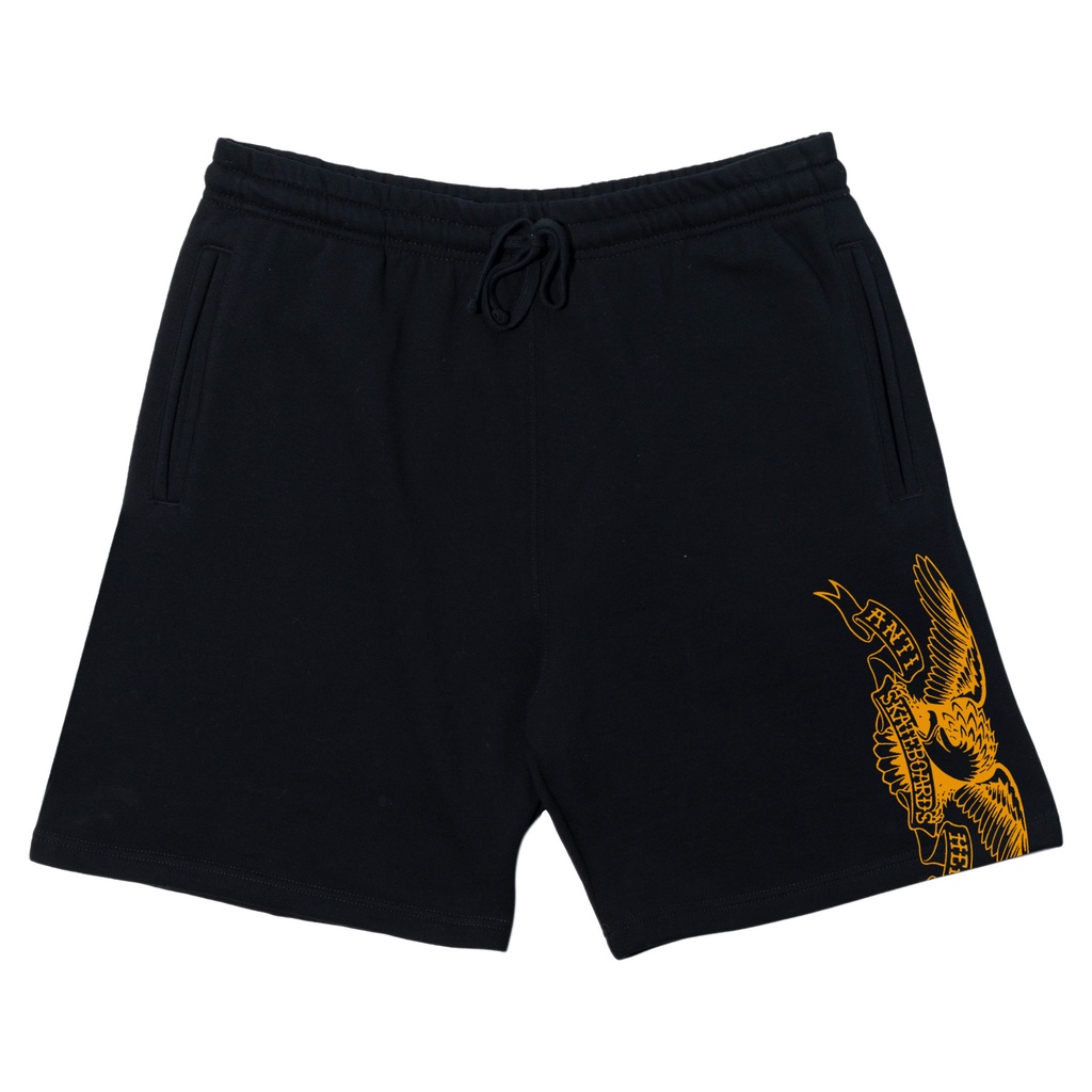 ANTI HERO BASIC EAGLE BLACK/YELLOW SWEAT SHORTS L