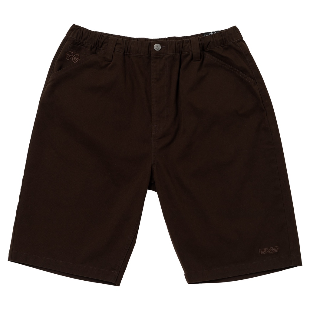 KROOKED EYES TWILL BROWN SHORTS 34