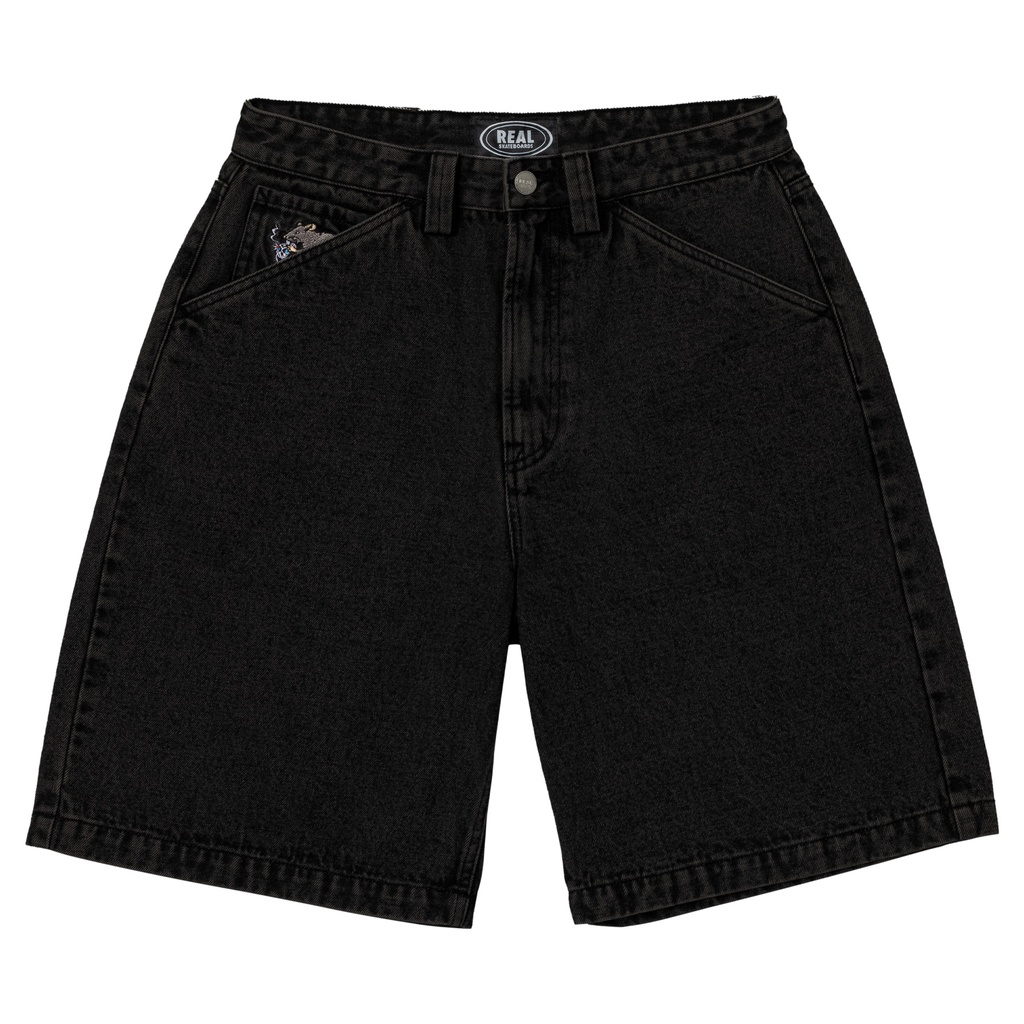 REAL STREET CLEANER BLACK DENIM SHORTS 30
