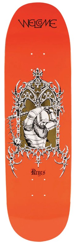 WELCOME RYAN REYES FLAIL TANGERINE/GOLD ON BACULUS 2.0 SHAPED DECK 9.00 X 32.31