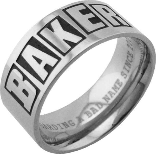 BAKER BRAND LOGO RING SILVER M/10